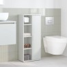 Meuble de salle de bain avec porte-rouleau blanc 39x22x90 cm 617986617986