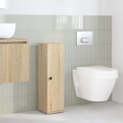 Meuble de salle de bain avec porte-rouleau chêne sonoma 617990617990