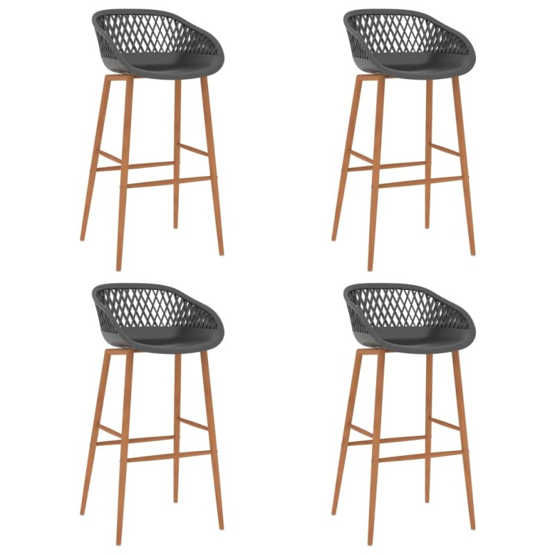 Chaises de bar lot de 4 gris 617993617993