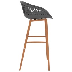 Chaises de bar lot de 4 gris 617993617993