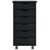 Armoire roulante avec tiroirs MOSS noir bois de pin solide 617995617995