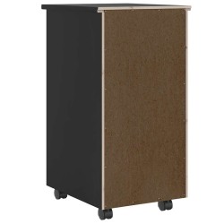 Armoire roulante avec tiroirs MOSS noir bois de pin solide 617995617995