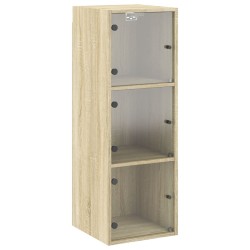 Armoire murale avec portes en verre chêne sonoma 35x37x100 cm 617996617996