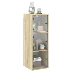 Armoire murale avec portes en verre chêne sonoma 35x37x100 cm 617996617996