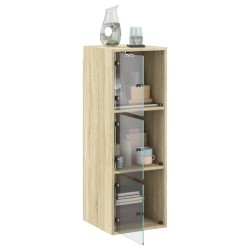 Armoire murale avec portes en verre chêne sonoma 35x37x100 cm 617996617996