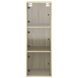 Armoire murale avec portes en verre chêne sonoma 35x37x100 cm 617996617996