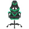 Chaise de jeu avec repose-pied Noir et vert Similicuir 617998617998