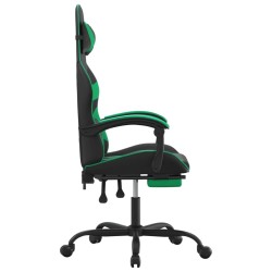 Chaise de jeu avec repose-pied Noir et vert Similicuir 617998617998