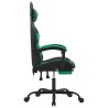 Chaise de jeu avec repose-pied Noir et vert Similicuir 617998617998