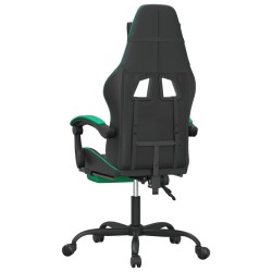 Chaise de jeu avec repose-pied Noir et vert Similicuir 617998617998