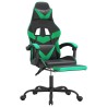 Chaise de jeu avec repose-pied Noir et vert Similicuir 617998617998
