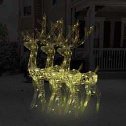 Décorations de Noël de renne Acrylique 3 pcs 128 cm Blanc chaud 618003618003