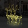 Décorations de Noël de renne Acrylique 3 pcs 128 cm Blanc chaud 618003618003