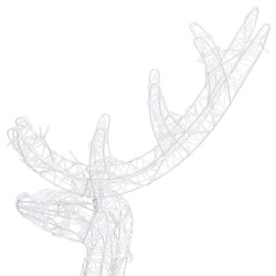 Décorations de Noël de renne Acrylique 3 pcs 128 cm Blanc chaud 618003618003