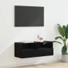 Meuble TV mural Chêne noir 80 x 30 x 30 cm Bois d'ingénierie 618004618004