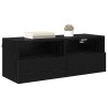 Meuble TV mural Chêne noir 80 x 30 x 30 cm Bois d'ingénierie 618004618004
