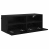 Meuble TV mural Chêne noir 80 x 30 x 30 cm Bois d'ingénierie 618004618004