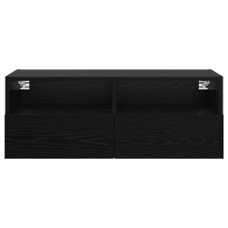 Meuble TV mural Chêne noir 80 x 30 x 30 cm Bois d'ingénierie 618004618004