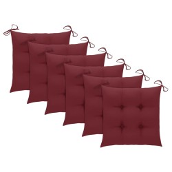 Chaises à manger d'extérieur lot de 6 et coussins Acacia massif 618005618005