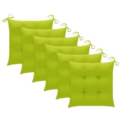 Chaises à manger d'extérieur lot de 6 et coussins Acacia massif 618006618006