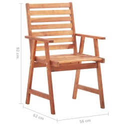 Chaises à manger d'extérieur lot de 6 et coussins Acacia massif 618013618013