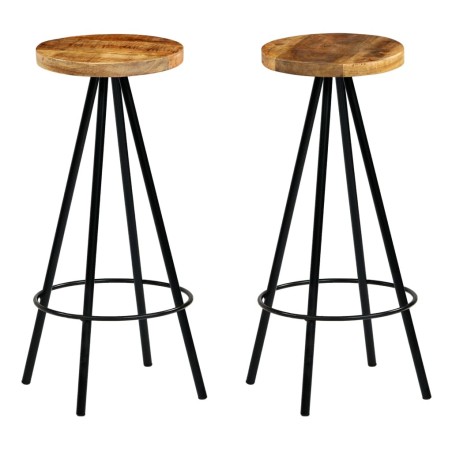 Chaises de bar lot de 2 bois de manguier solide 618017618017