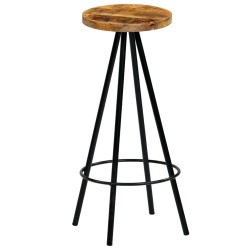 Chaises de bar lot de 2 bois de manguier solide 618017618017