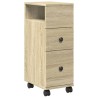 Meuble étroit de salle de bain à roulettes chêne sonoma 618020618020