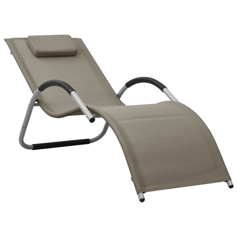 Chaise longue textilène taupe et gris 618030618030