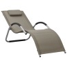 Chaise longue textilène taupe et gris 618030618030