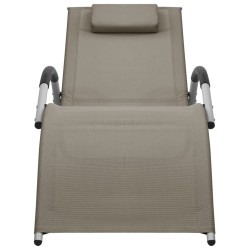 Chaise longue textilène taupe et gris 618030618030