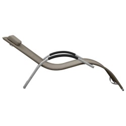Chaise longue textilène taupe et gris 618030618030