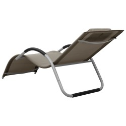 Chaise longue textilène taupe et gris 618030618030
