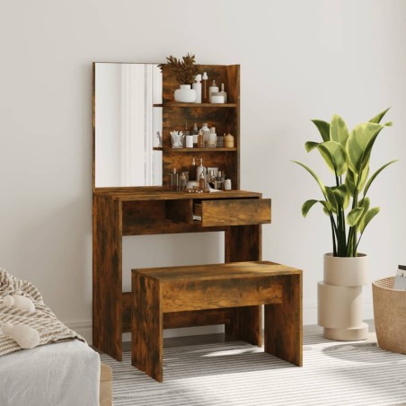 Ensemble de coiffeuse Chêne fumé 74,5x40x141 cm 618031618031