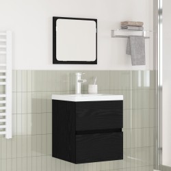 Ensemble de mobilier de salle de bain 2 pcs Chêne noir et Blanc 618033618033