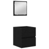 Ensemble de mobilier de salle de bain 2 pcs Chêne noir et Blanc 618033618033