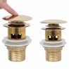 Drain à poussoir avec débordement Doré 6,4x6,4x9,1 cm 618037618037