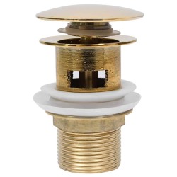 Drain à poussoir avec débordement Doré 6,4x6,4x9,1 cm 618037618037