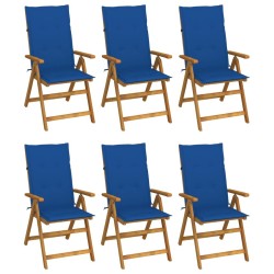 Chaises pliables de jardin lot de 6 avec coussins Bois d'acacia 618038618038