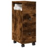 Meuble étroit de salle de bain à roulettes chêne fumé 618040618040