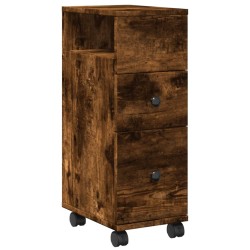 Meuble étroit de salle de bain à roulettes chêne fumé 618040618040