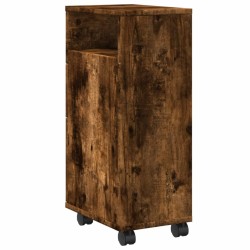 Meuble étroit de salle de bain à roulettes chêne fumé 618040618040
