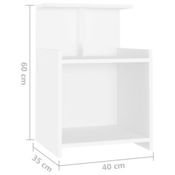 Table de chevet Blanc 40x35x60 cm Aggloméré 618042618042