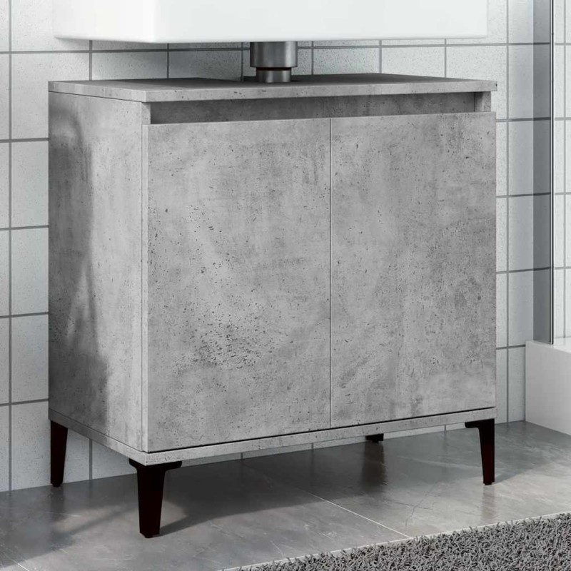 Meuble d'évier gris béton 58x33x60 cm bois d'ingénierie 618046618046