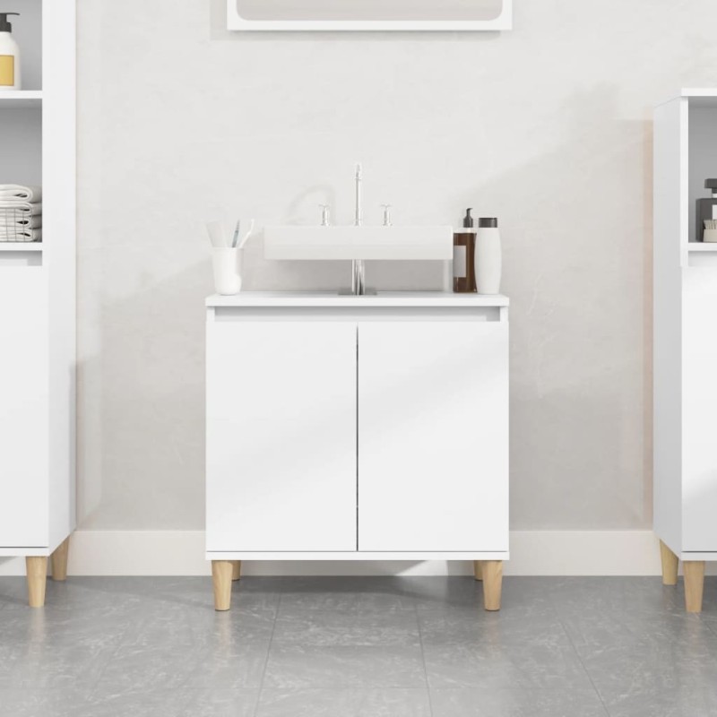 Meuble d'évier blanc 58x33x60 cm bois d'ingénierie 618047618047