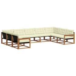 Ensemble de canapés d'extérieur 9 pcs Naturel et Crème 618048618048