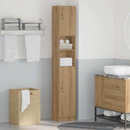 Meuble de salle de bain Chêne artisanal 32x25,5x190 cm Bois d'ingénierie 618050618050