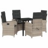 Ensemble de salle à manger pour jardin 5 pcs Gris clair 618051618051