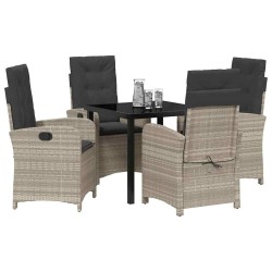 Ensemble de salle à manger pour jardin 5 pcs Gris clair 618051618051