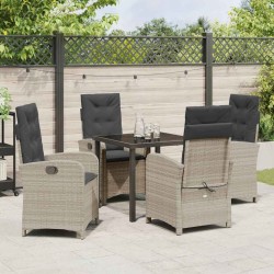 Ensemble de salle à manger pour jardin 5 pcs Gris clair 618051618051